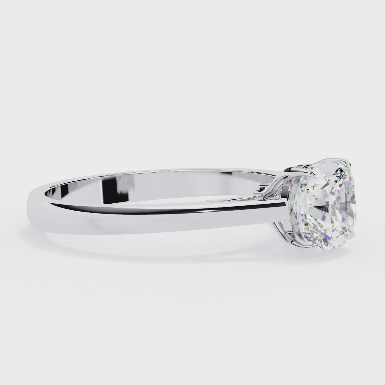 Cushion Solitaire Cathedral Engagement Ring