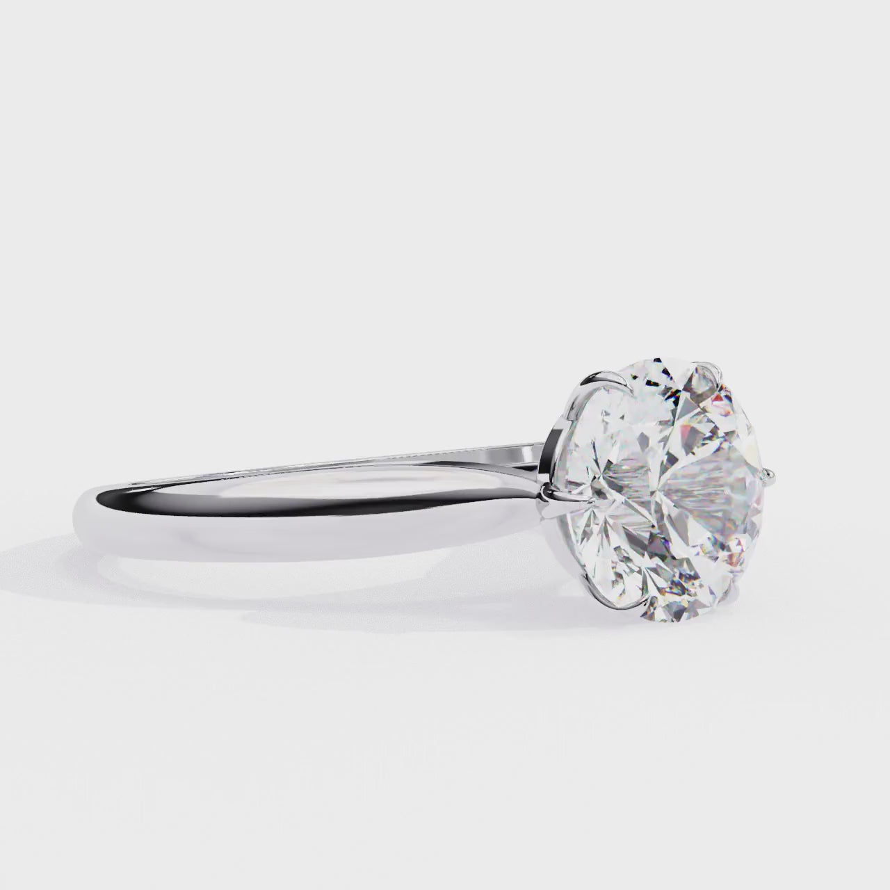 Round Solitaire with 6 Claw Prong Engagement ring