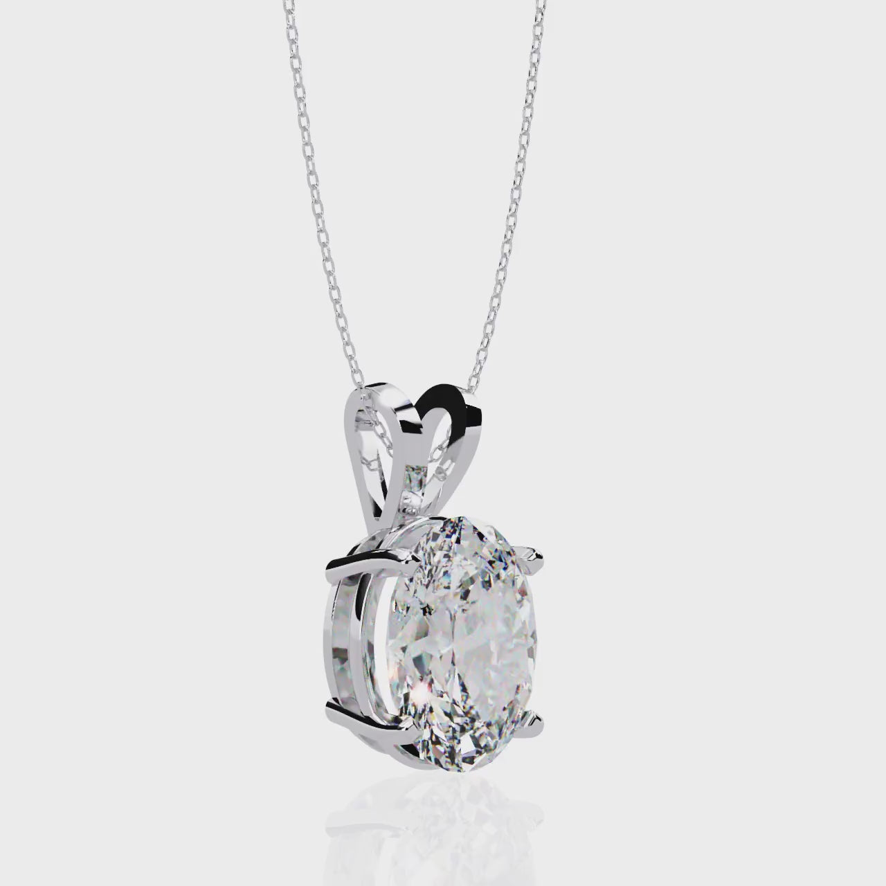 Oval Solitaire Pendant with Chain