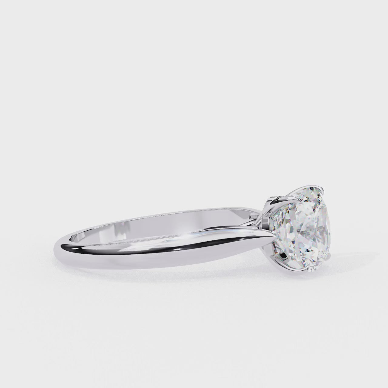 Cushion Solitaire 4 claw Engagement Ring