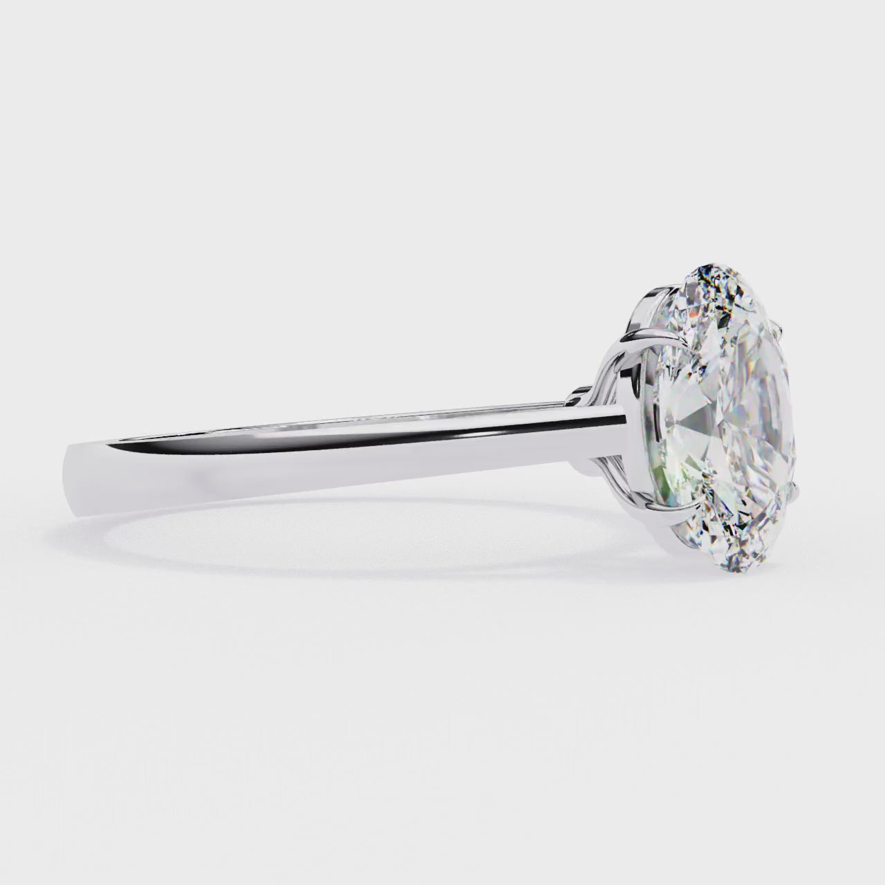 Oval Solitaire Cathedral Engagement Ring