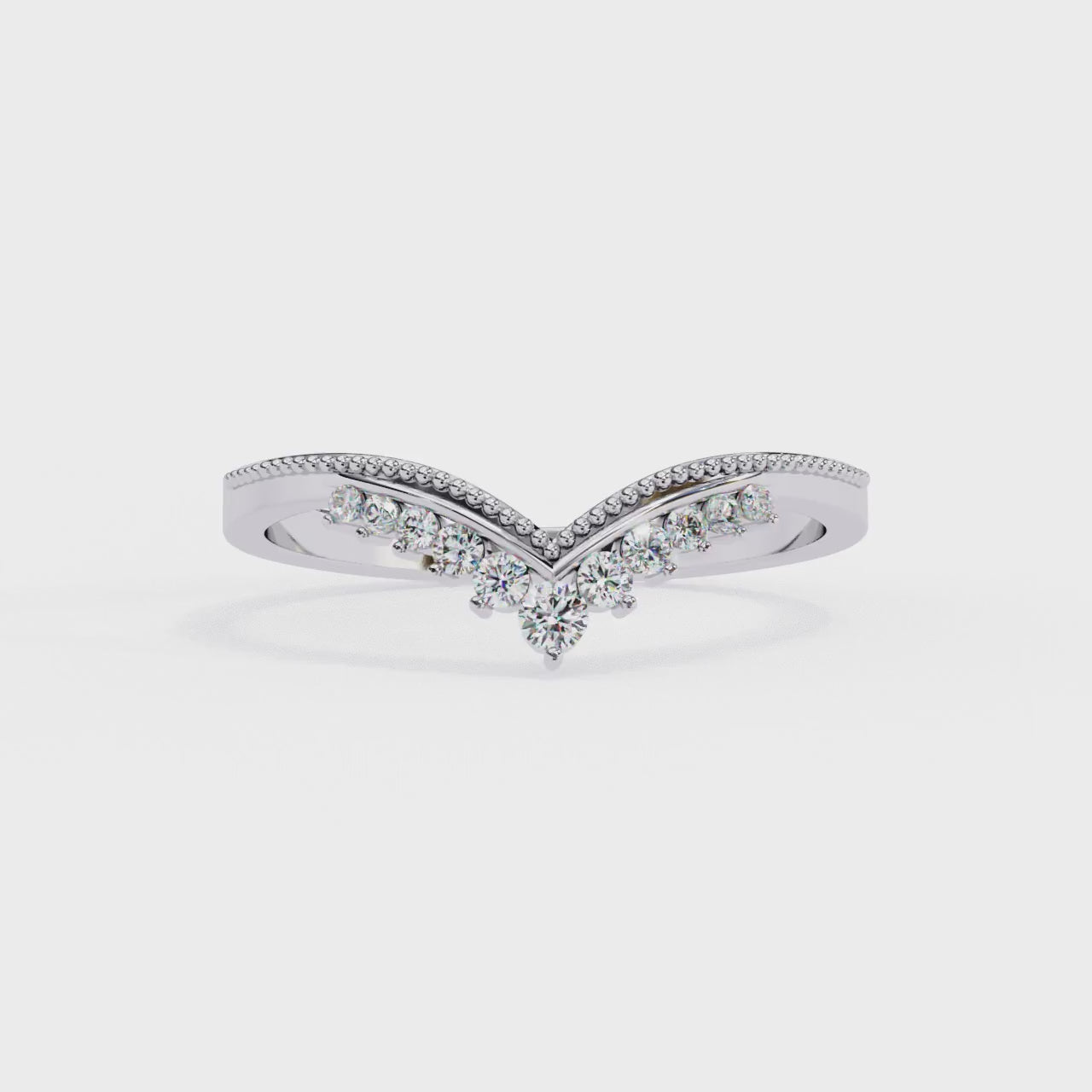 Round Unique Style Curved Wedding Band