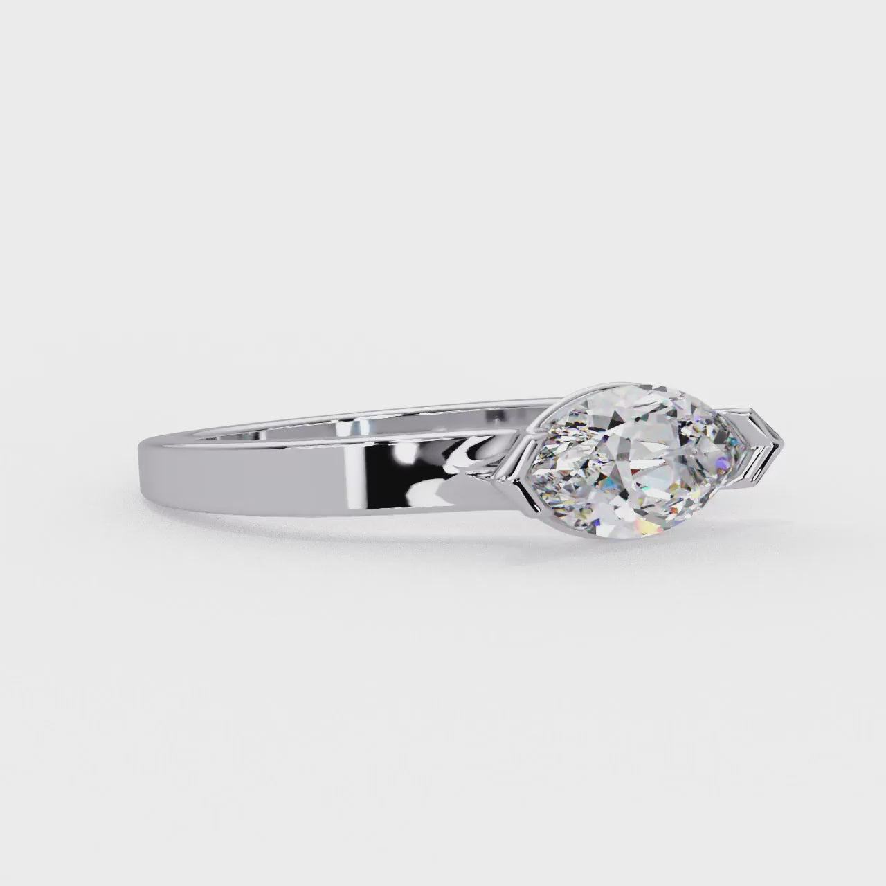Marquise East West Engagement Ring