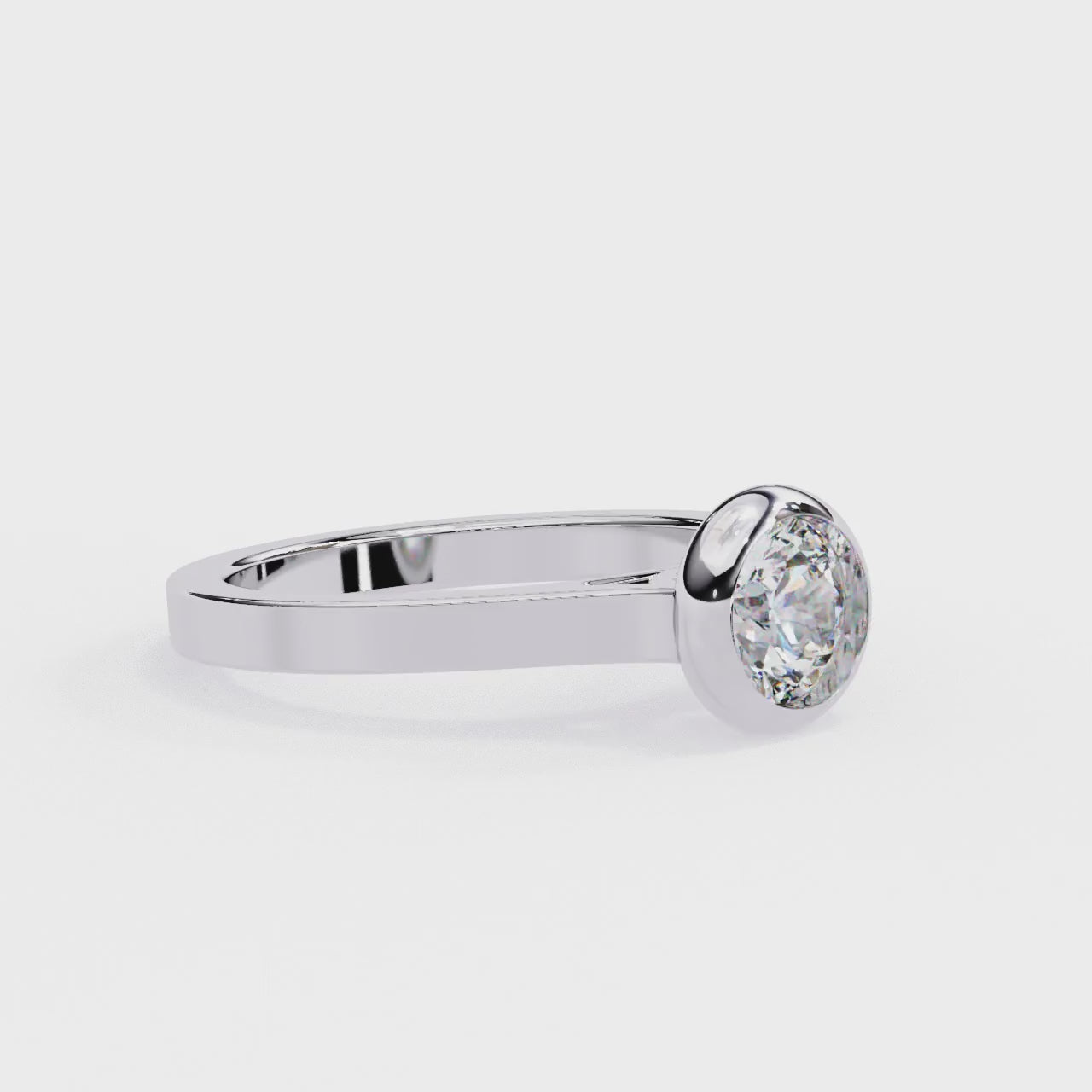 Round Solitaire with Bezel Set Engagement ring