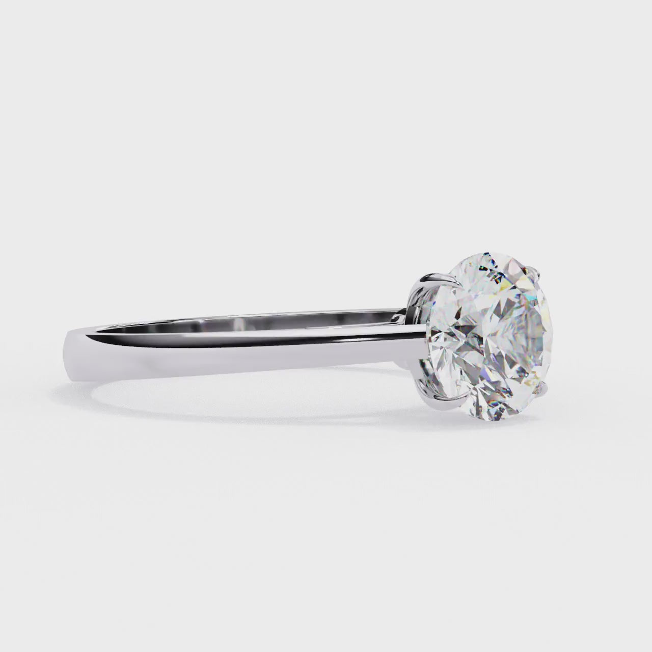 Round Solitaire Cathedral Engagement Ring