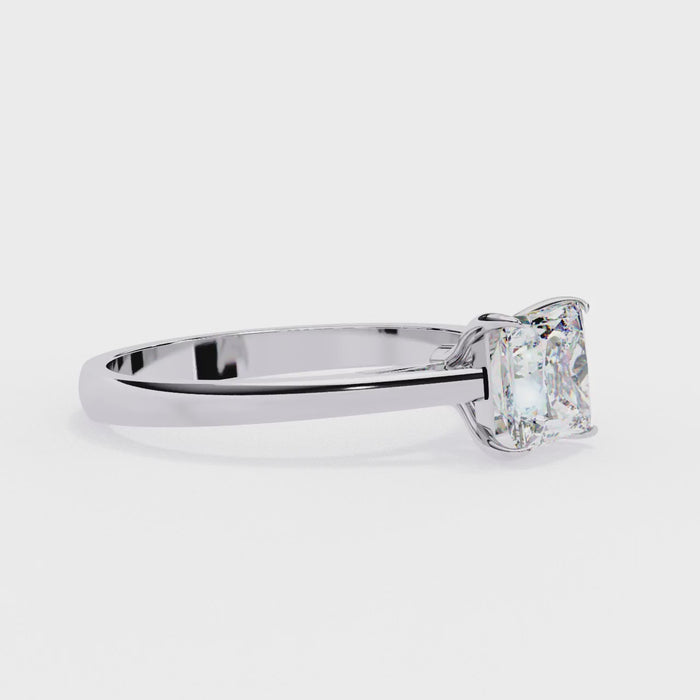 Princess Solitaire Cathedral Engagement Ring
