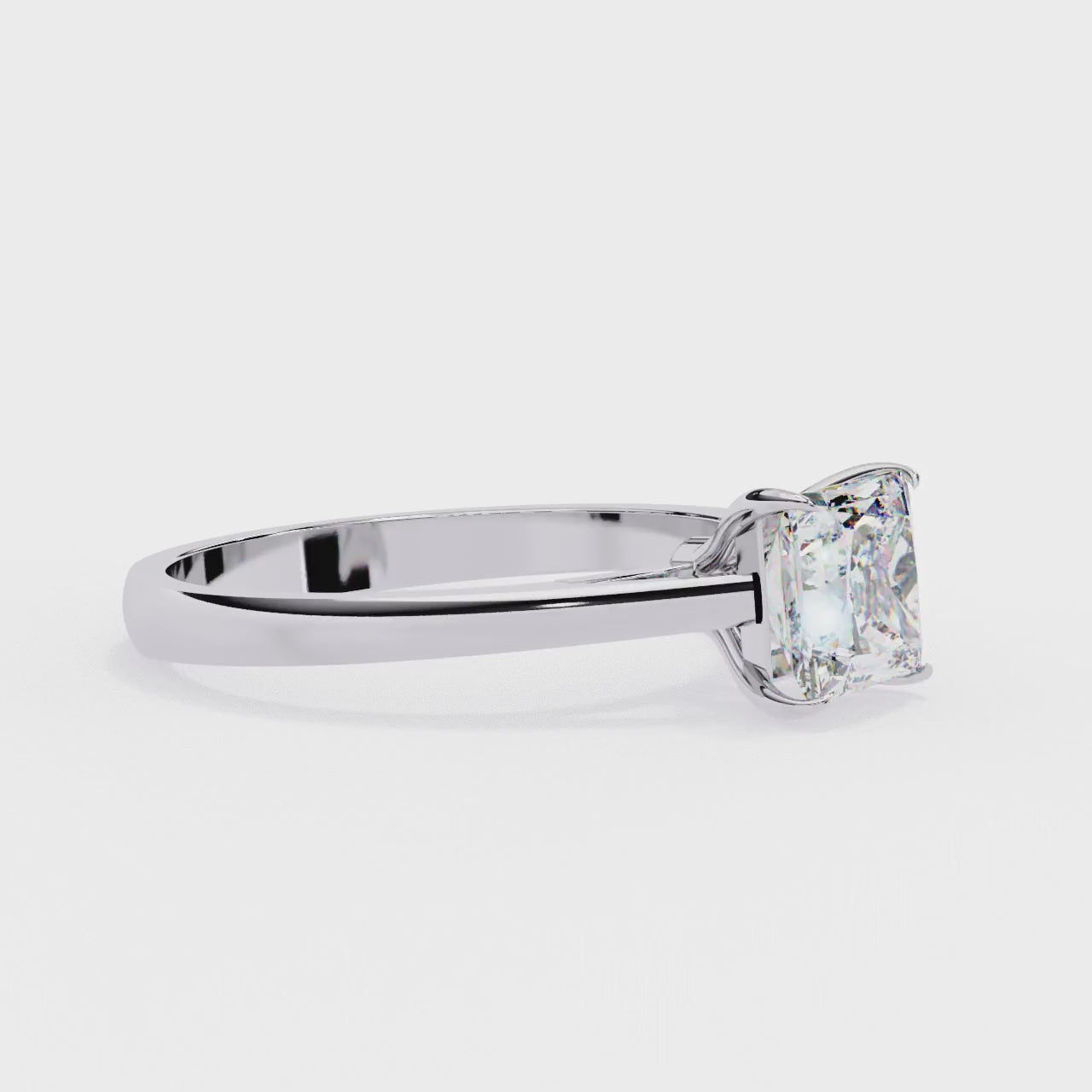 Princess Solitaire Cathedral Engagement Ring