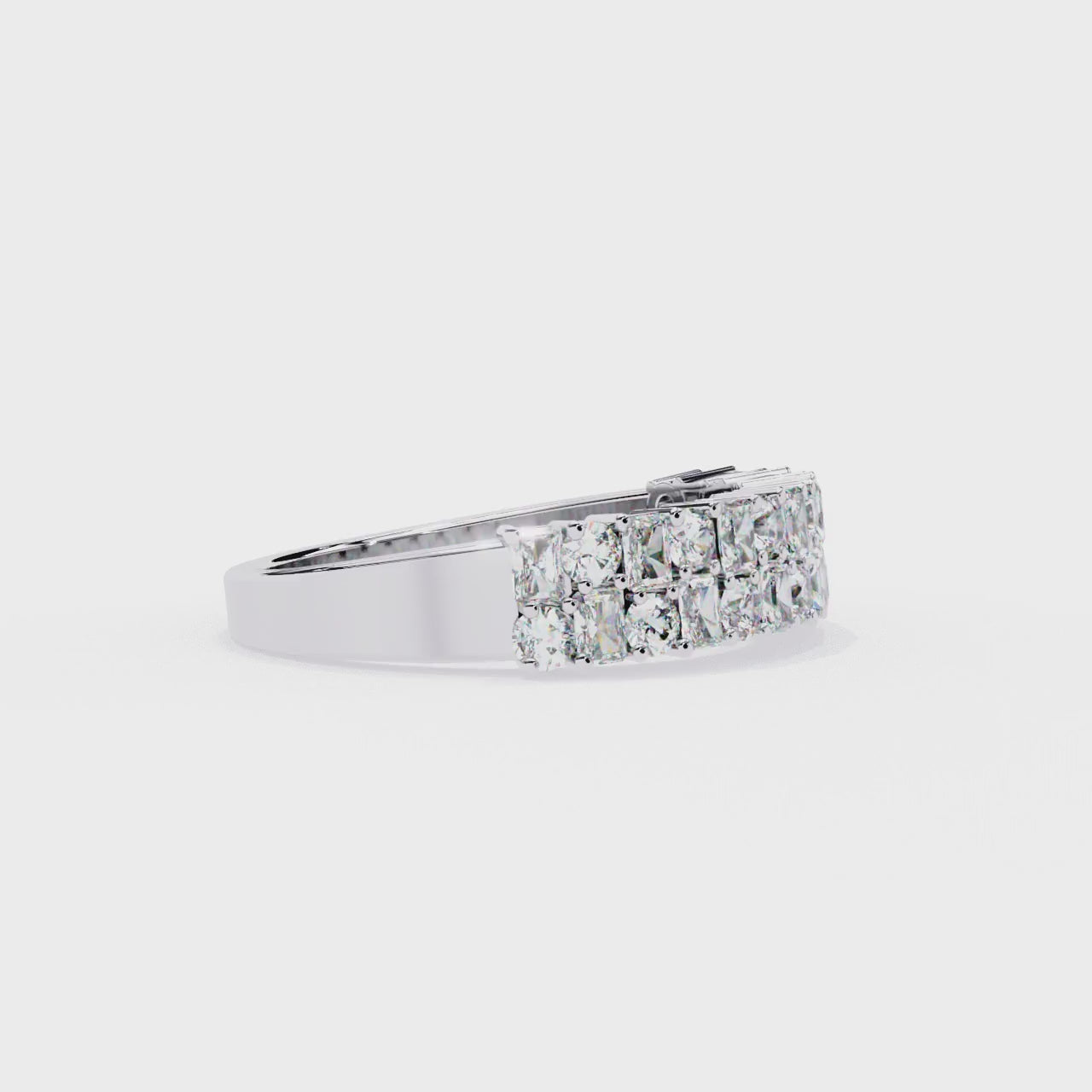 Round & Radiant Half Eternity Wedding Band