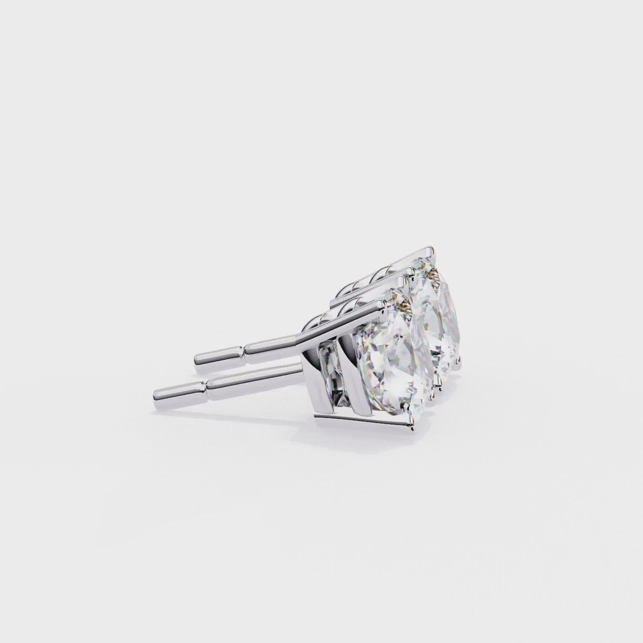 Cushion Solitaire Stud Earrings