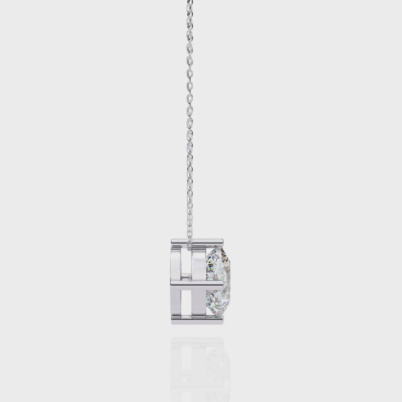 Cushion Solitaire Pendant with Chain
