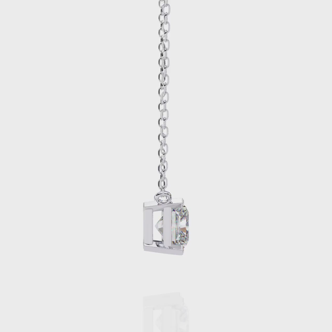 Radiant Solitaire Pendant with Chain