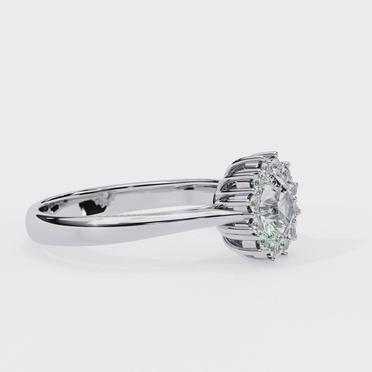 Round Vintage Halo Engagement Ring