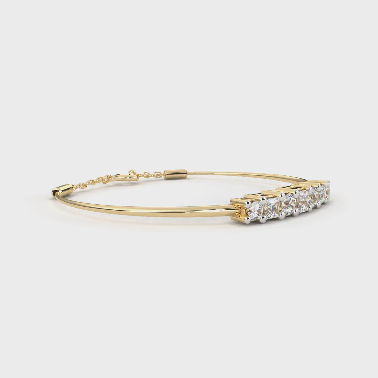 Princess & Round Bangle Bracelet