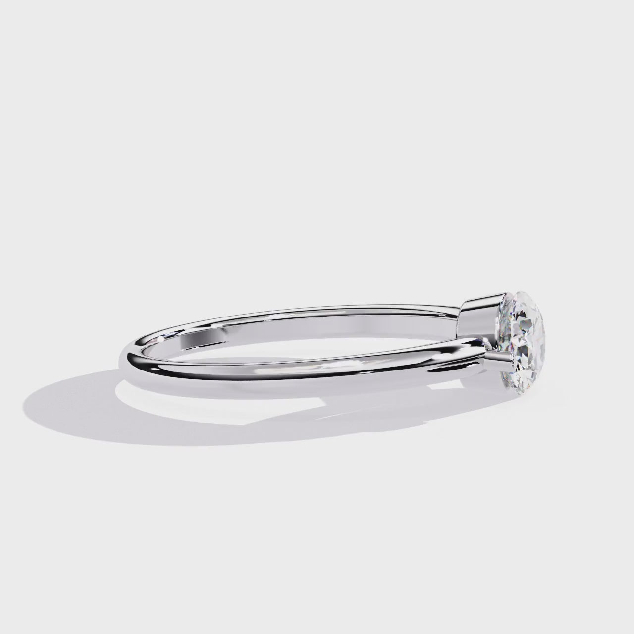 Oval East-West Solitaire Engagement Ring