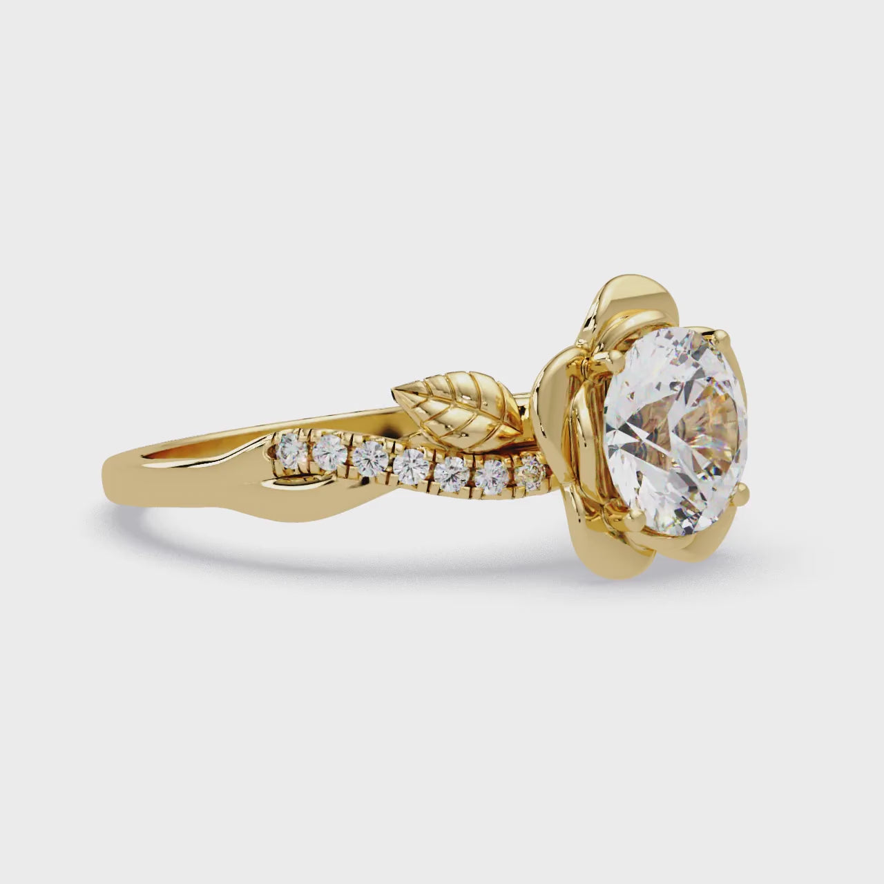 Flower shaped Engagement Ring