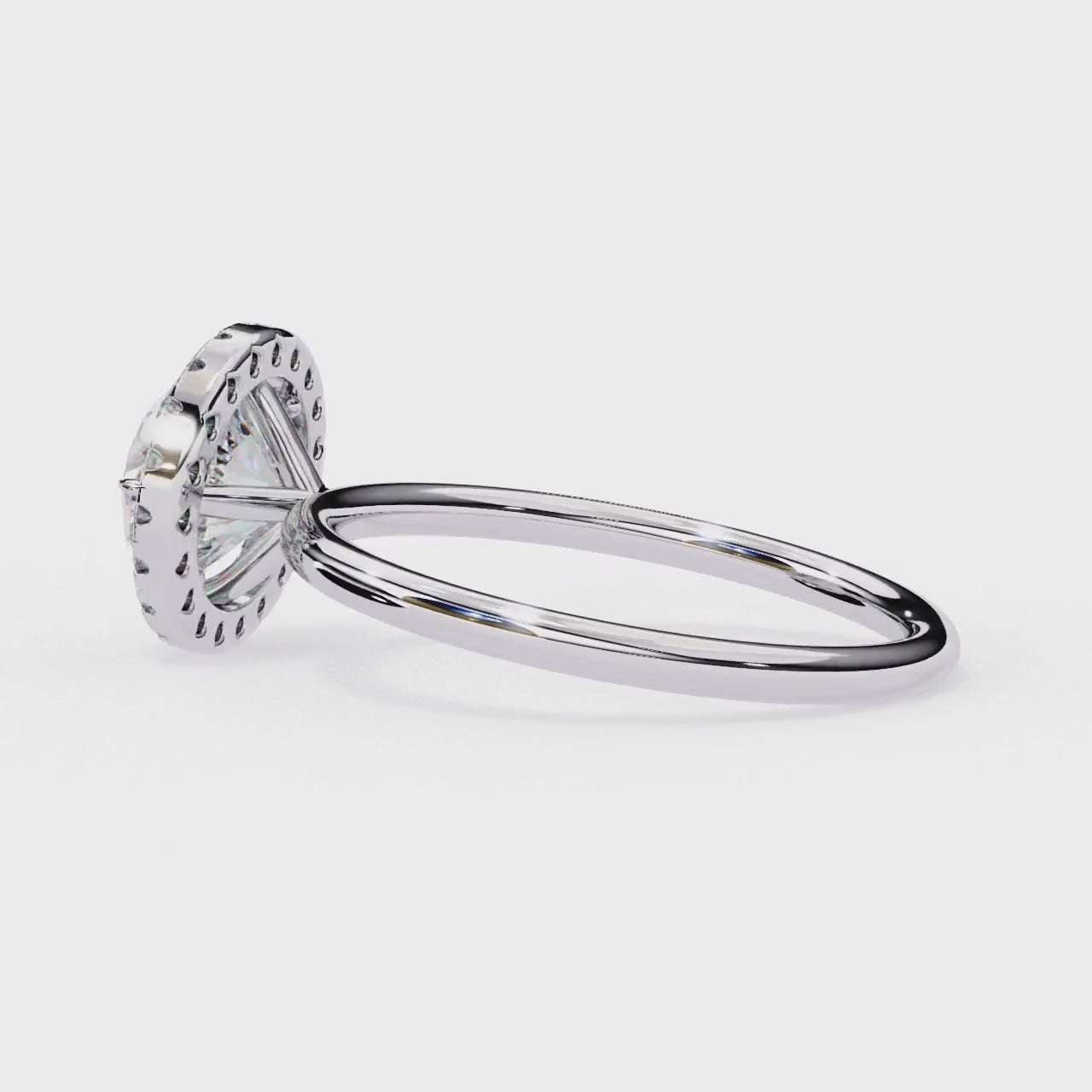 Round Solitaire with Halo Engagement ring