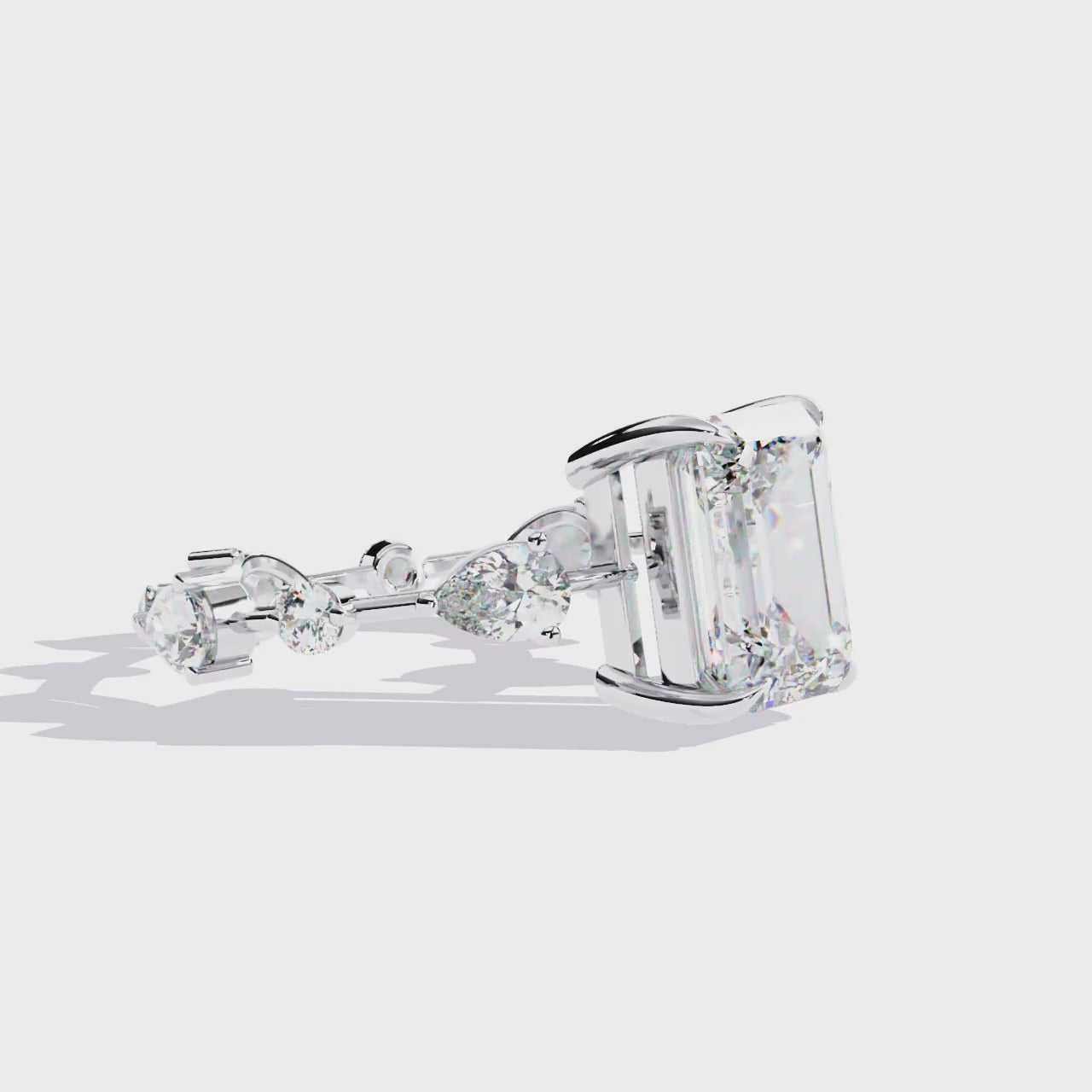 Emerald Solitaire With Antique Band Engagement Ring