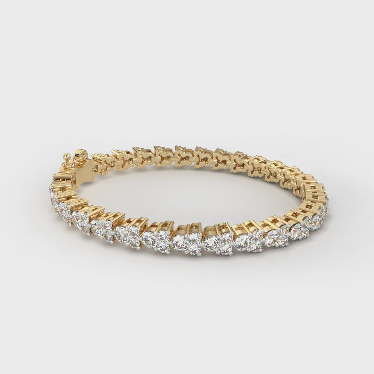 Trio Round Tennis Moissanite Bracelet