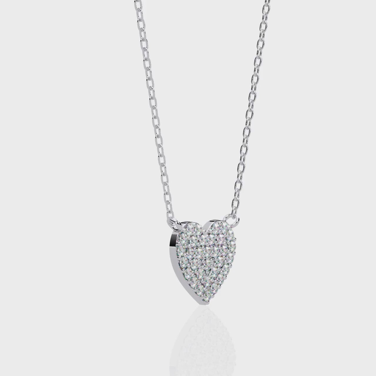 Heart Shape Full Diamond Pendant Necklace