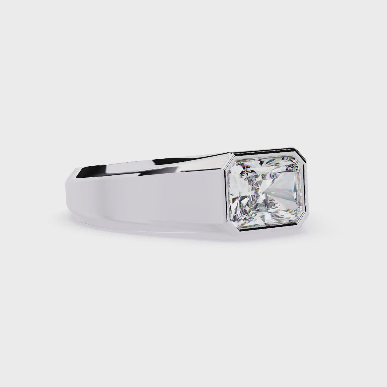 Radiant Bezel Set Wedding Band