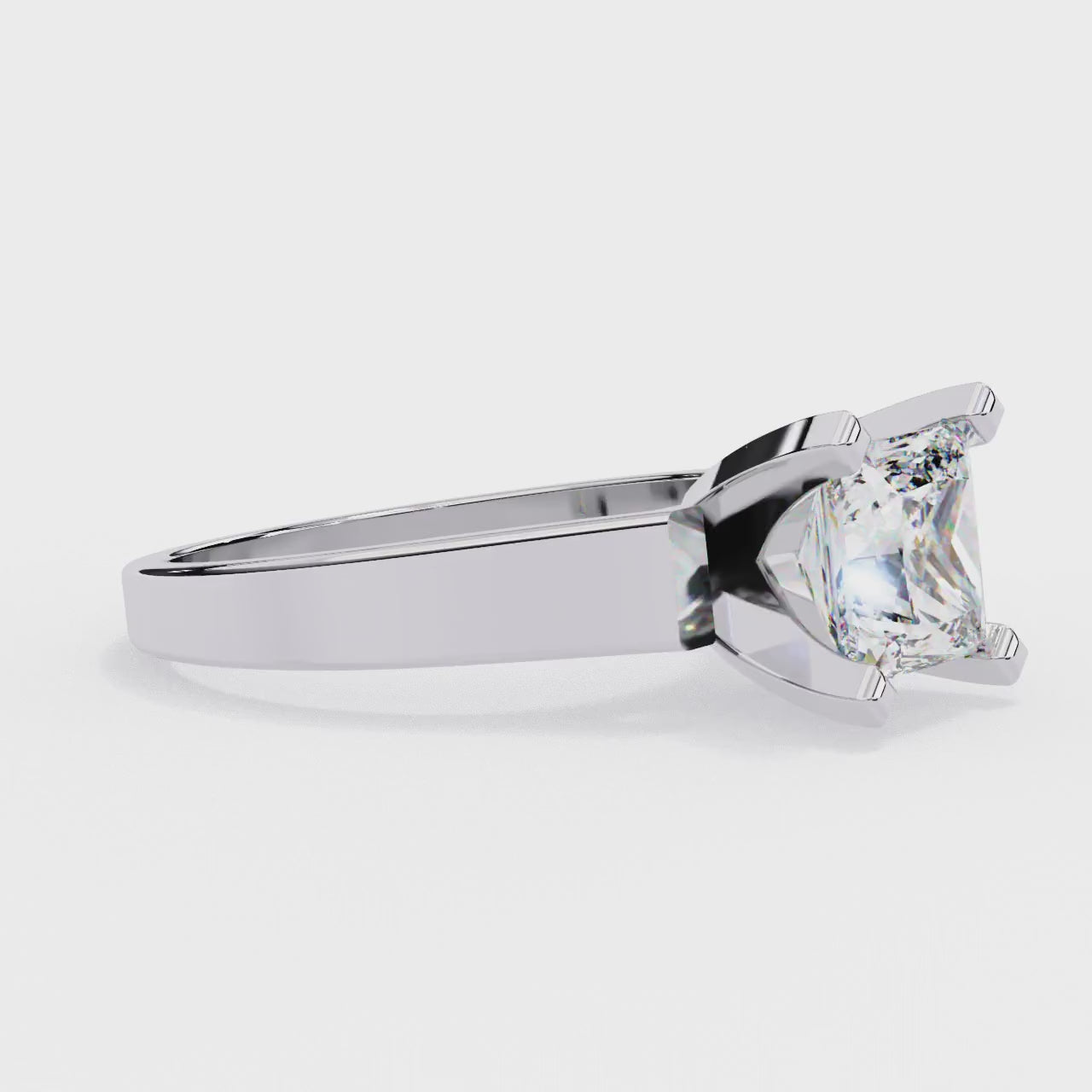 Princess Solitaire with Tapered Engagement Ring