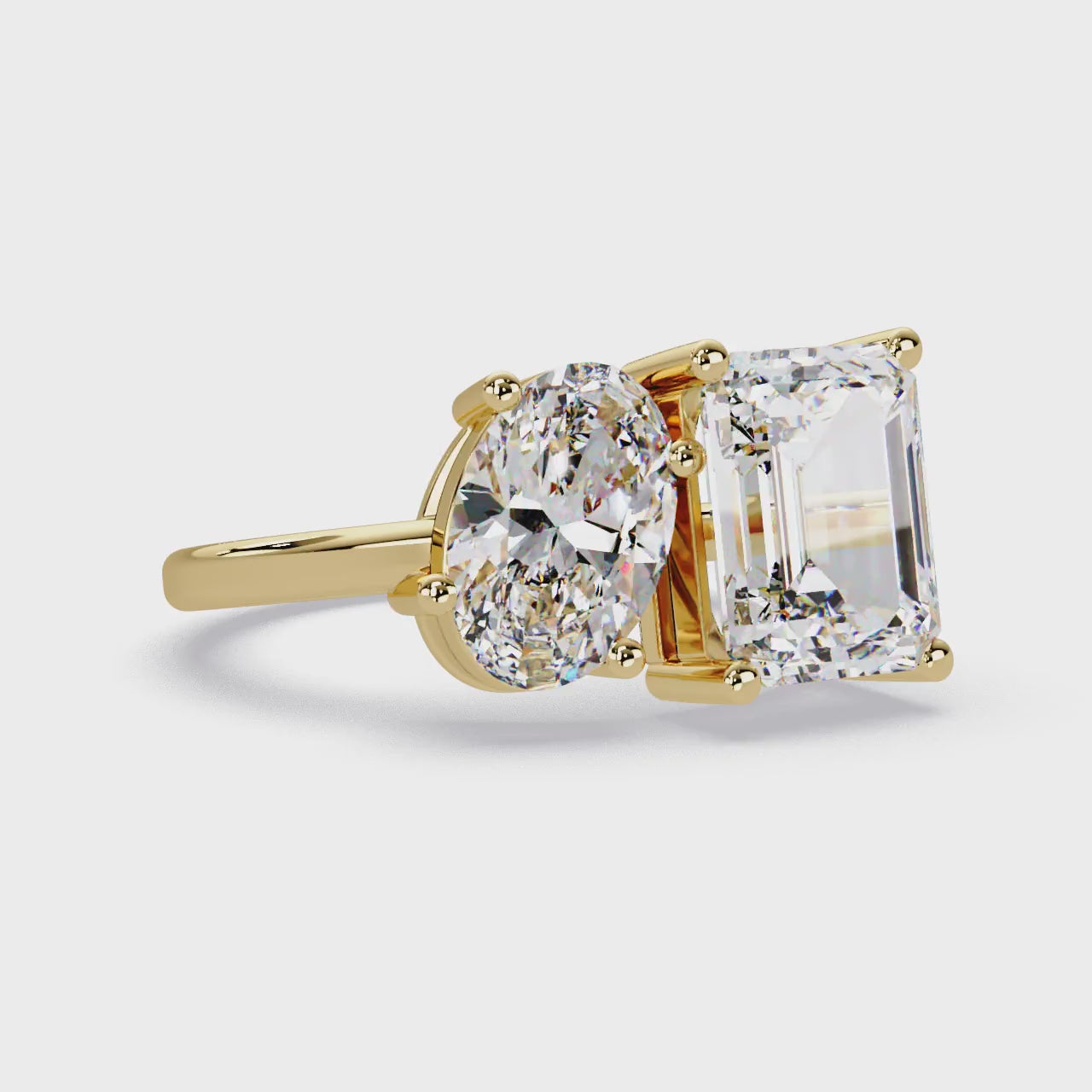 Emerald & Oval Toi Et Moi Engagement ring