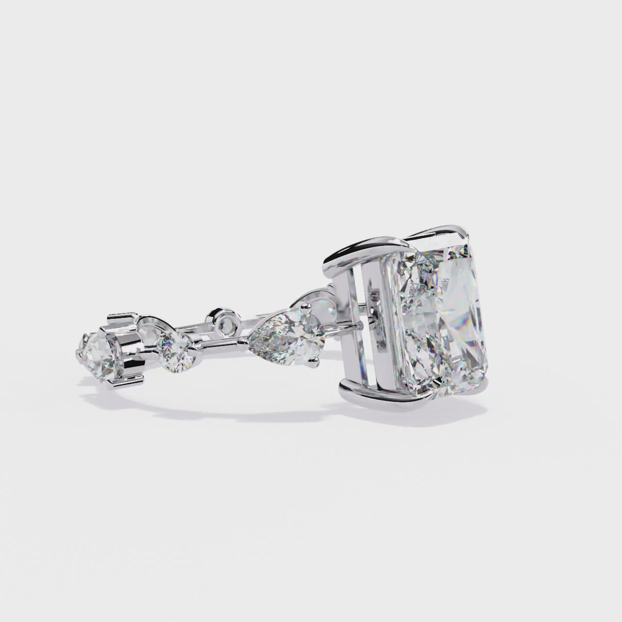 Radiant Solitaire with Antique Band Engagement Ring