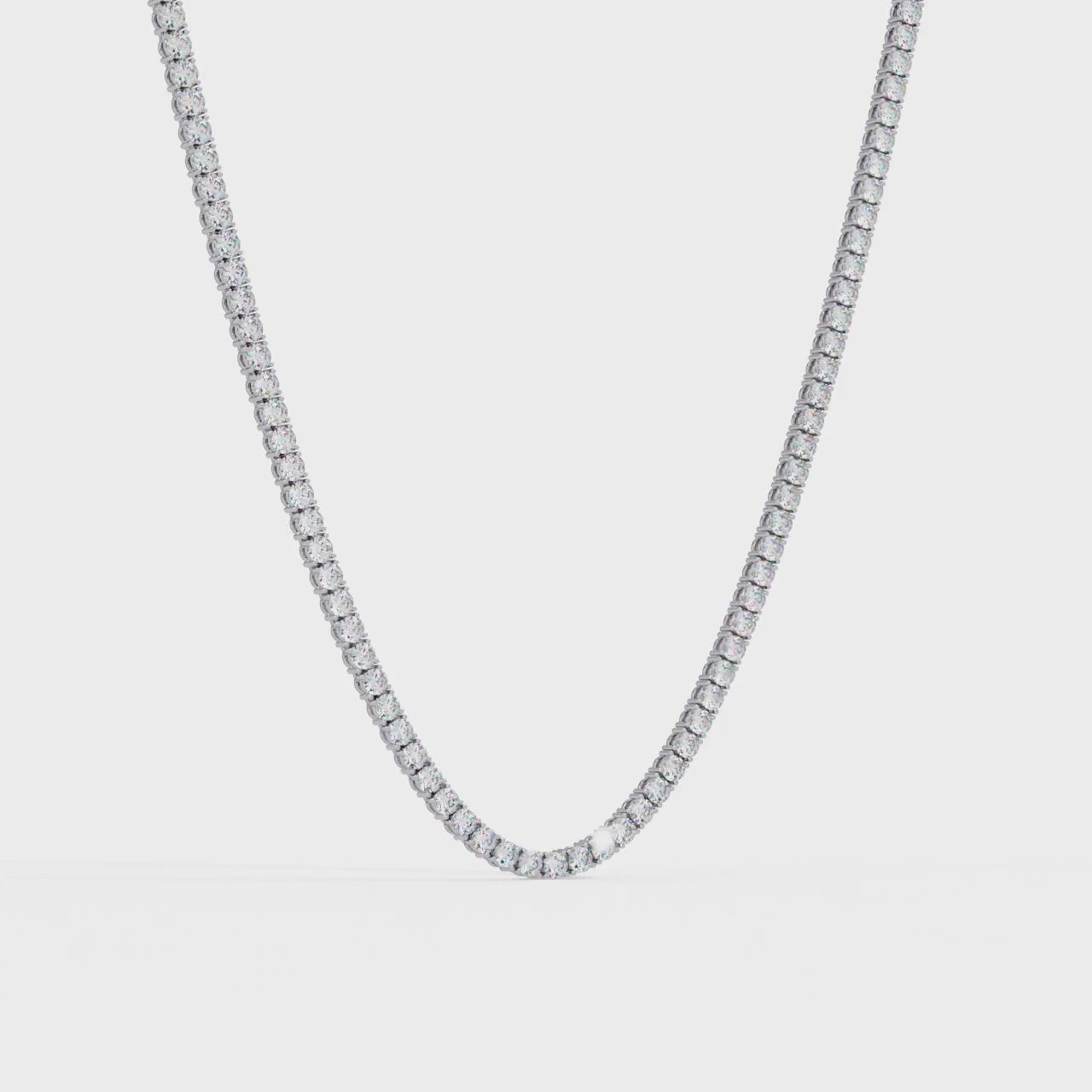 Round Moissanite Diamond Tennis Necklace