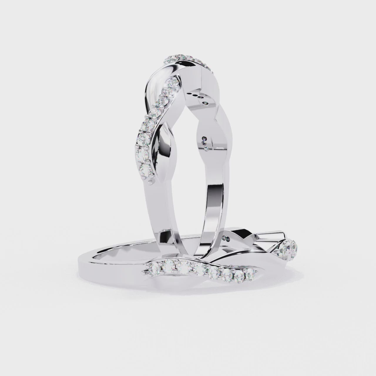 Swirl Half Eternity Wedding Band