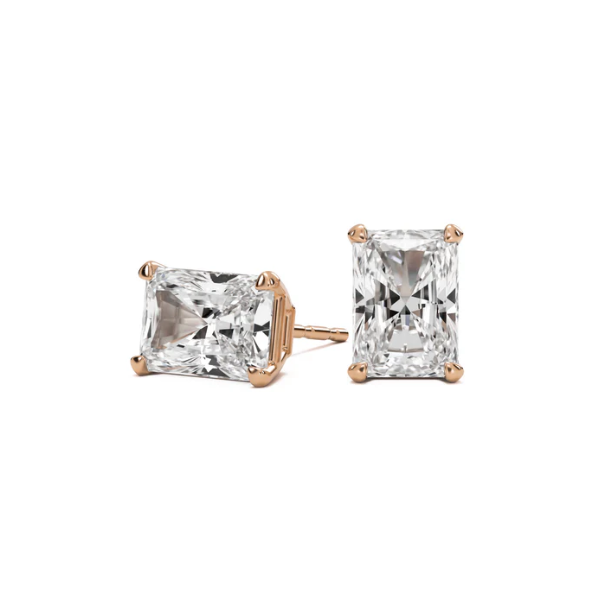 1+1 CT Moissanite Stud earrings in 14k Solid Gold
