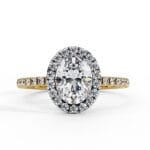 oval micro pave halo engagement ring