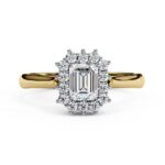 Emerald Vintage Halo Engagement Ring