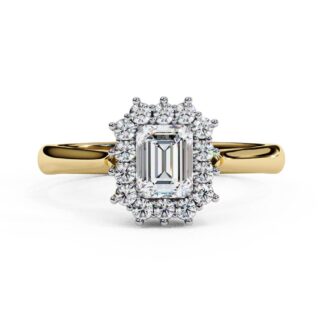 Emerald Vintage Halo Engagement Ring