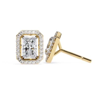 Radiant Halo Style Stud Earrings