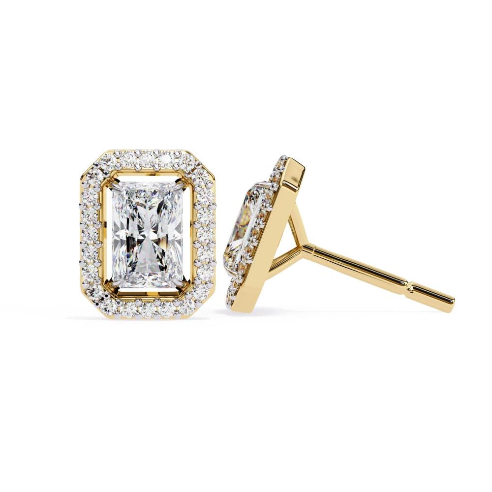 Radiant Halo Style Stud Earrings
