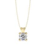 Round Solitaire Pendant With Chain