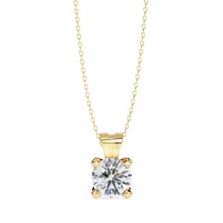 Round Solitaire Pendant With Chain