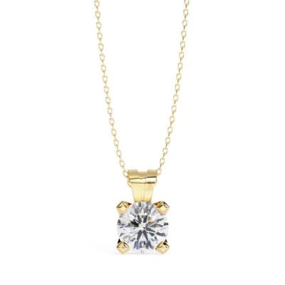 Round Solitaire Pendant With Chain