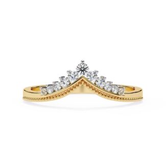 Round Unique Style Curved Wedding Band