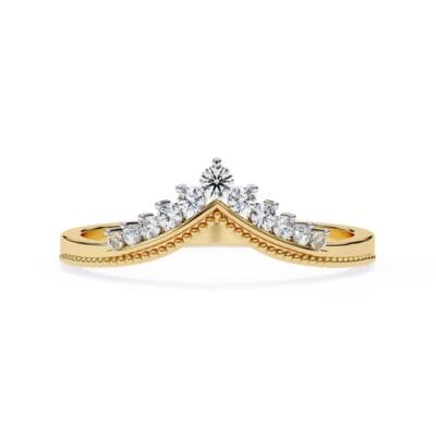 Round Unique Style Curved Wedding Band