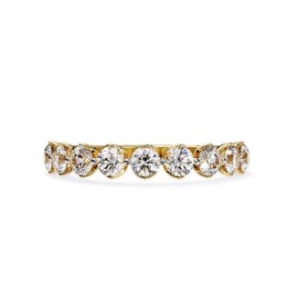 Round Unique Prong Set Wedding Band