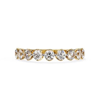 Round Unique Prong Set Wedding Band
