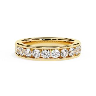 Round Channel Set Wedding Band