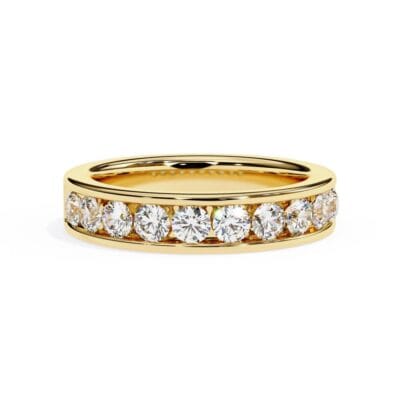 Round Channel Set Wedding Band