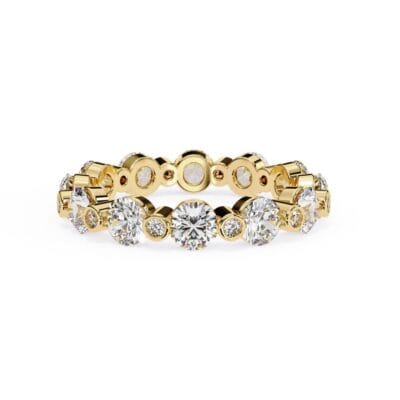Round Unique Prong Full Eternity Wedding Band