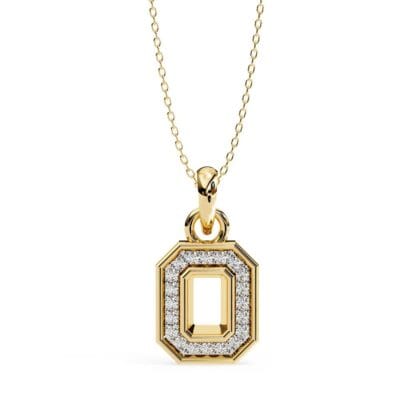 Emerald Shape Unique Design Pendant With Necklace