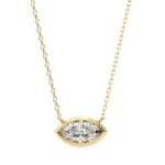 Marquise Bezel Set Pendant with Chain