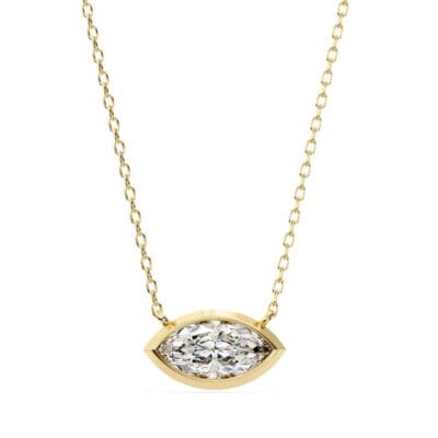 Marquise Bezel Set Pendant with Chain