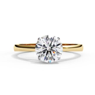 Round Cathedral Solitaire Engagement Ring