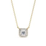 Round Halo Pendant Necklace